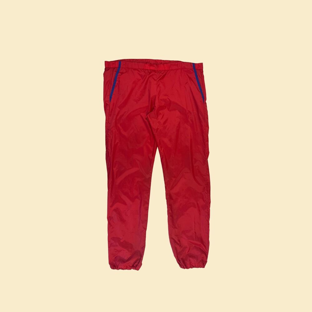 1980s L red nylon pants by High Sierra, vintage 80s/90s red athletic pants